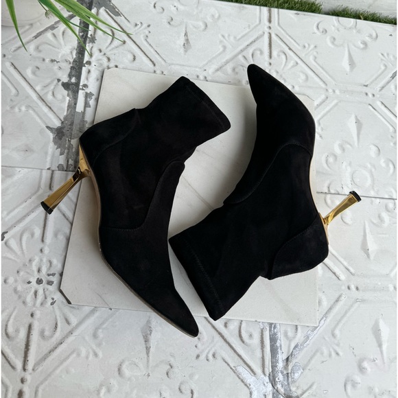 STUART WEITZMAN Max 85 Pointed Toe Bootie Black suede size 6 - Picture 12 of 13